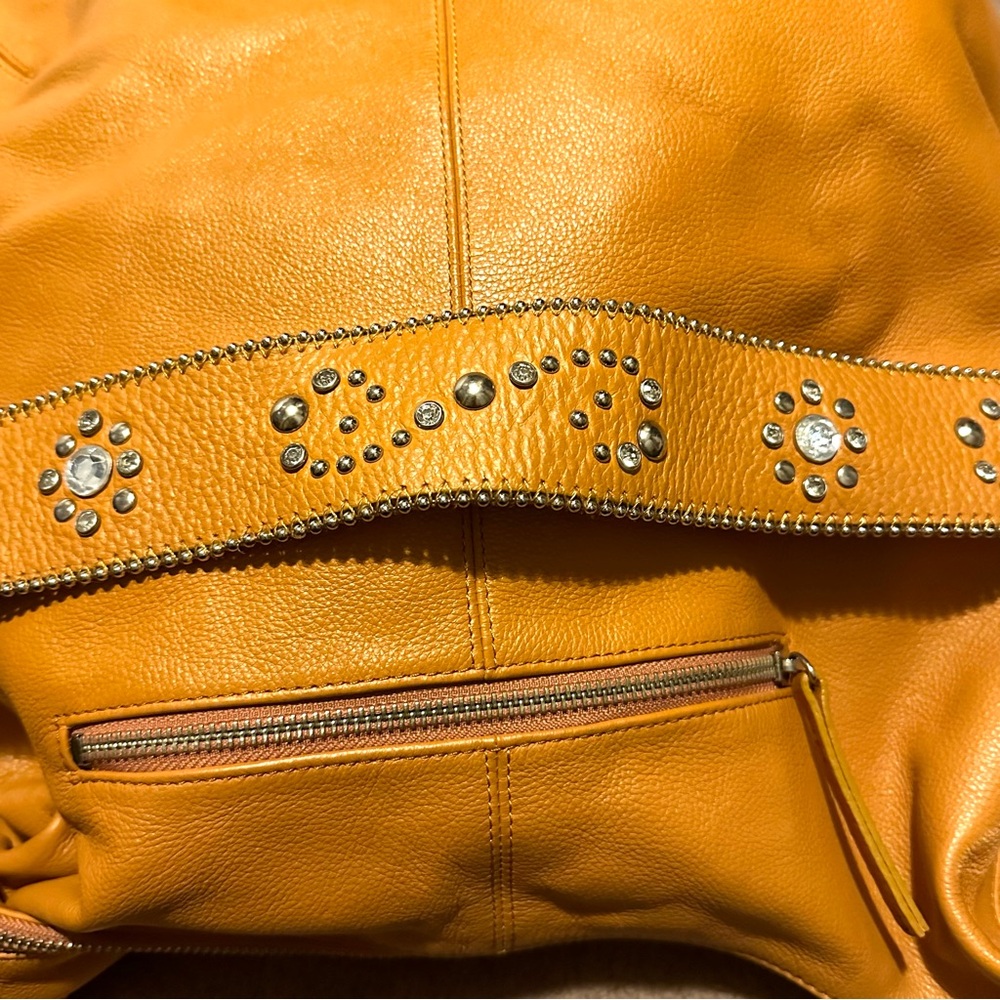 Vintage Hobo Crossbody Saddle Bag / Purse with Rhinestones Luck & Charm - Picture 12 of 14
